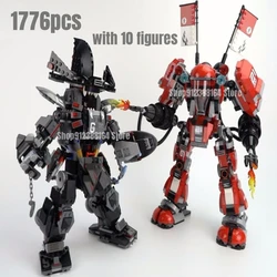 1776pcs MOC Fire Mech & Garma Mecha Man Building Blocks Model 70613 70615 Toys for Children Christmas Gift