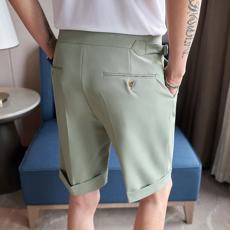 Men's Naples shorts five-point pants. 2024 summer solid color trousers shorts business casual.29-36