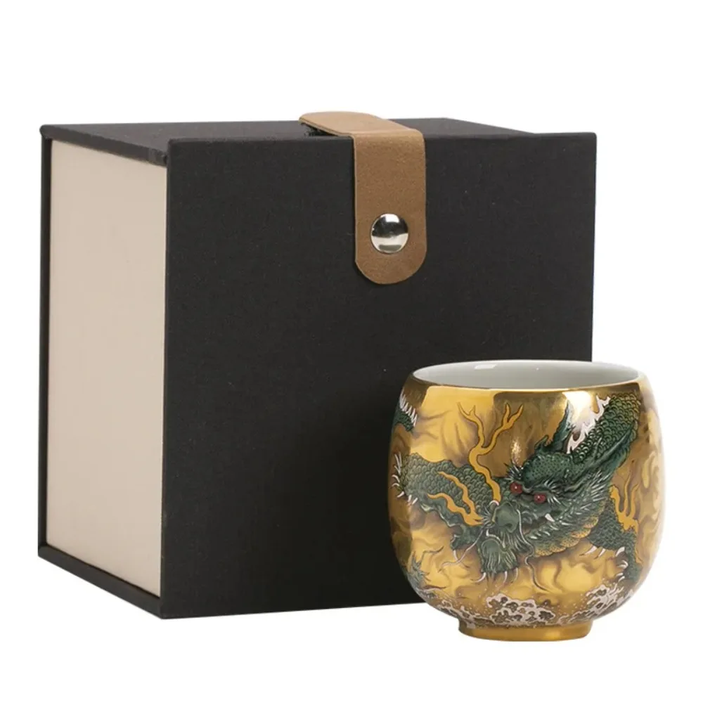

Luxury Tea Cup Set Ceramic Kung Fu Tea Cup Gold Finish Aesthetic Zen Tea Ceremony Cup Pair Decorative Gift Set