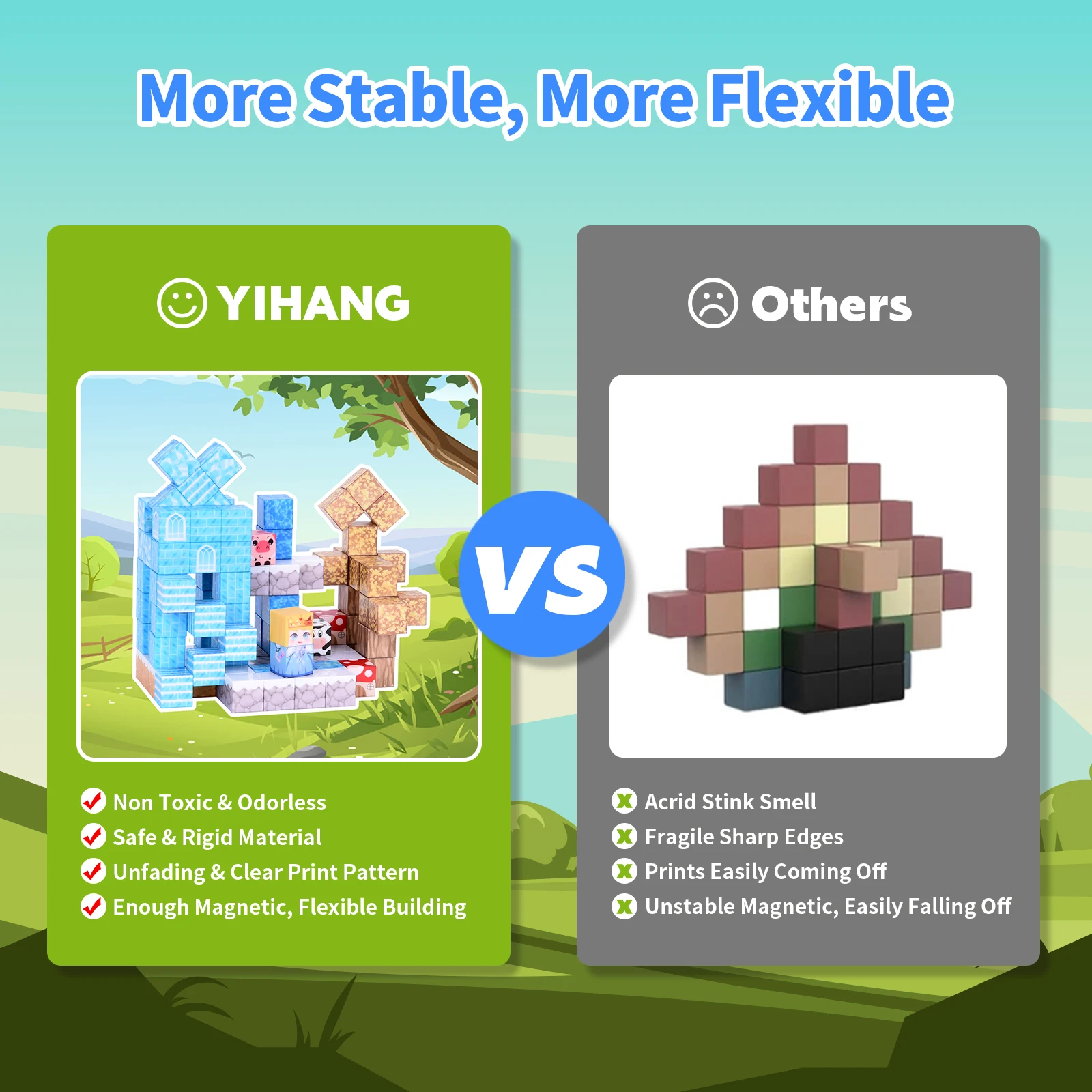 カスタム100個入り2025磁気ビルディングブロック。 鮮やかな色、自由な組み立て、STEMと遊びのスキルを高めます。 完璧なホリデーギフト。