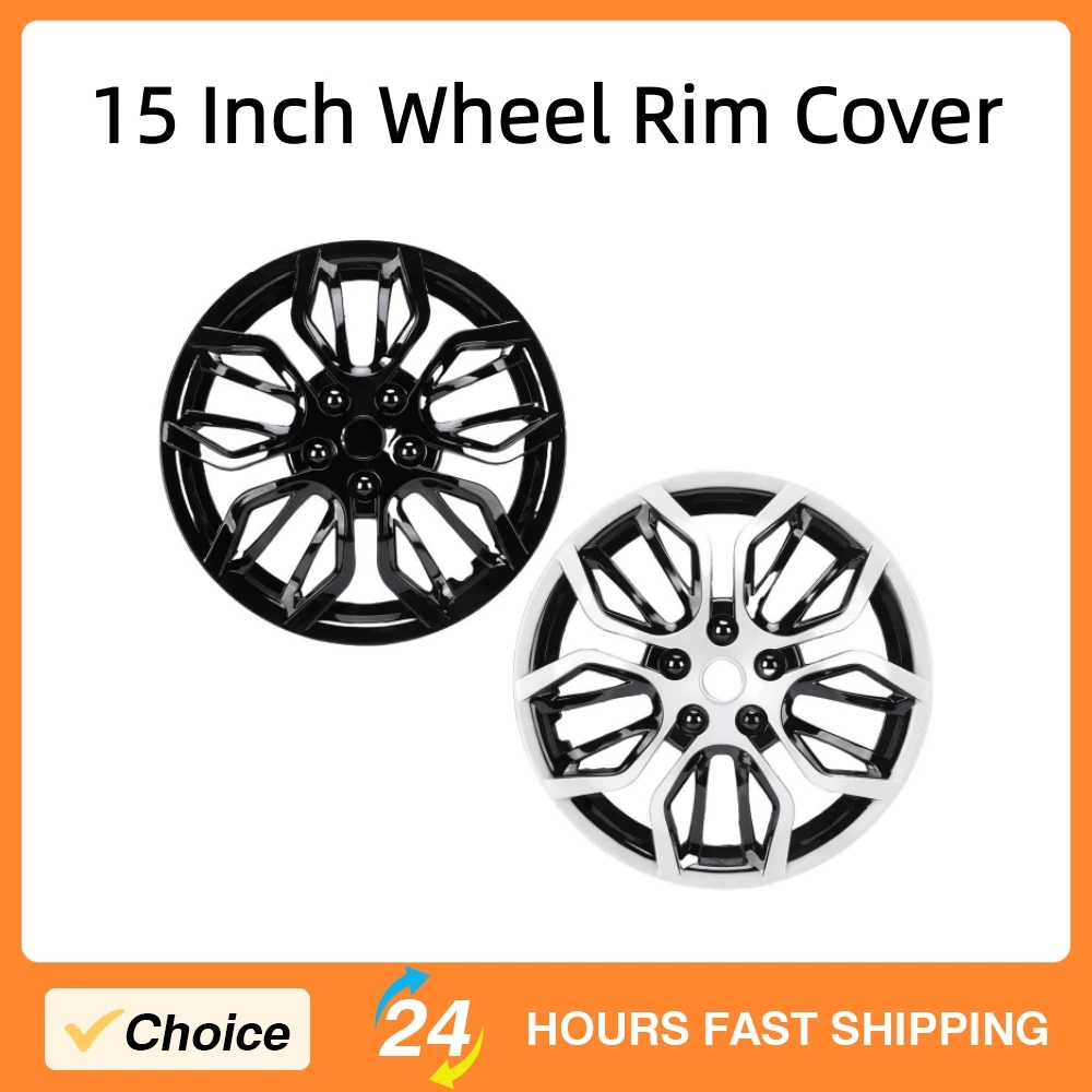 

4PCS Car 15 Inch Wheel Rim Cover Hubcaps Clip On Hub Cover for Any 15 inches Steel Wheel Fiat 500 V40 Seat Clio Peugeot 208