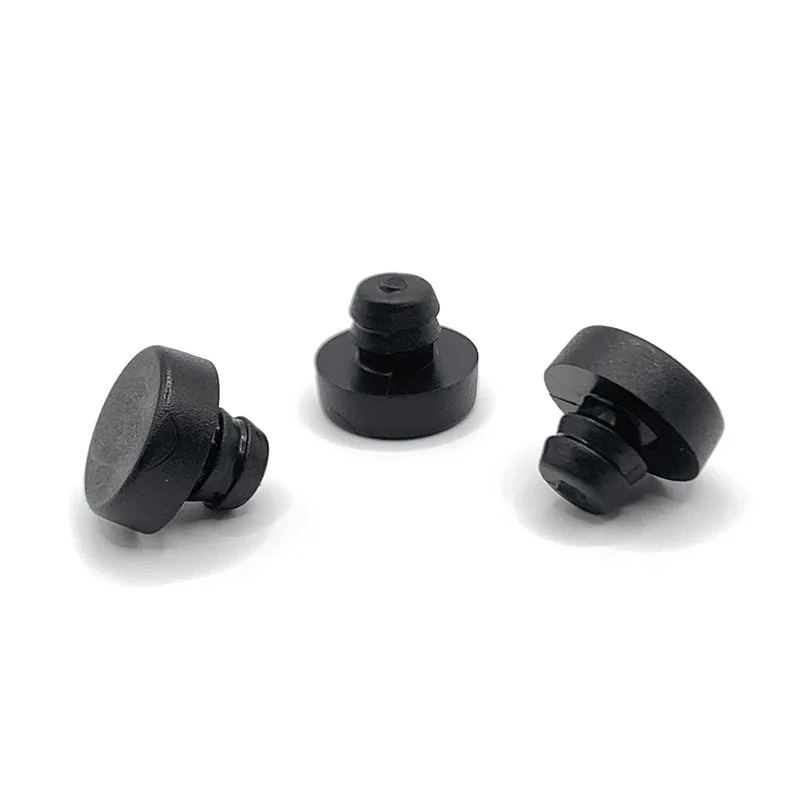 50pcs Rubber Stem Bumpers Hole Screw Plug 12*10*6.5mm Clear Black Glass Table Leg Chair Feet Pad Anti-slip Heightened Furniture