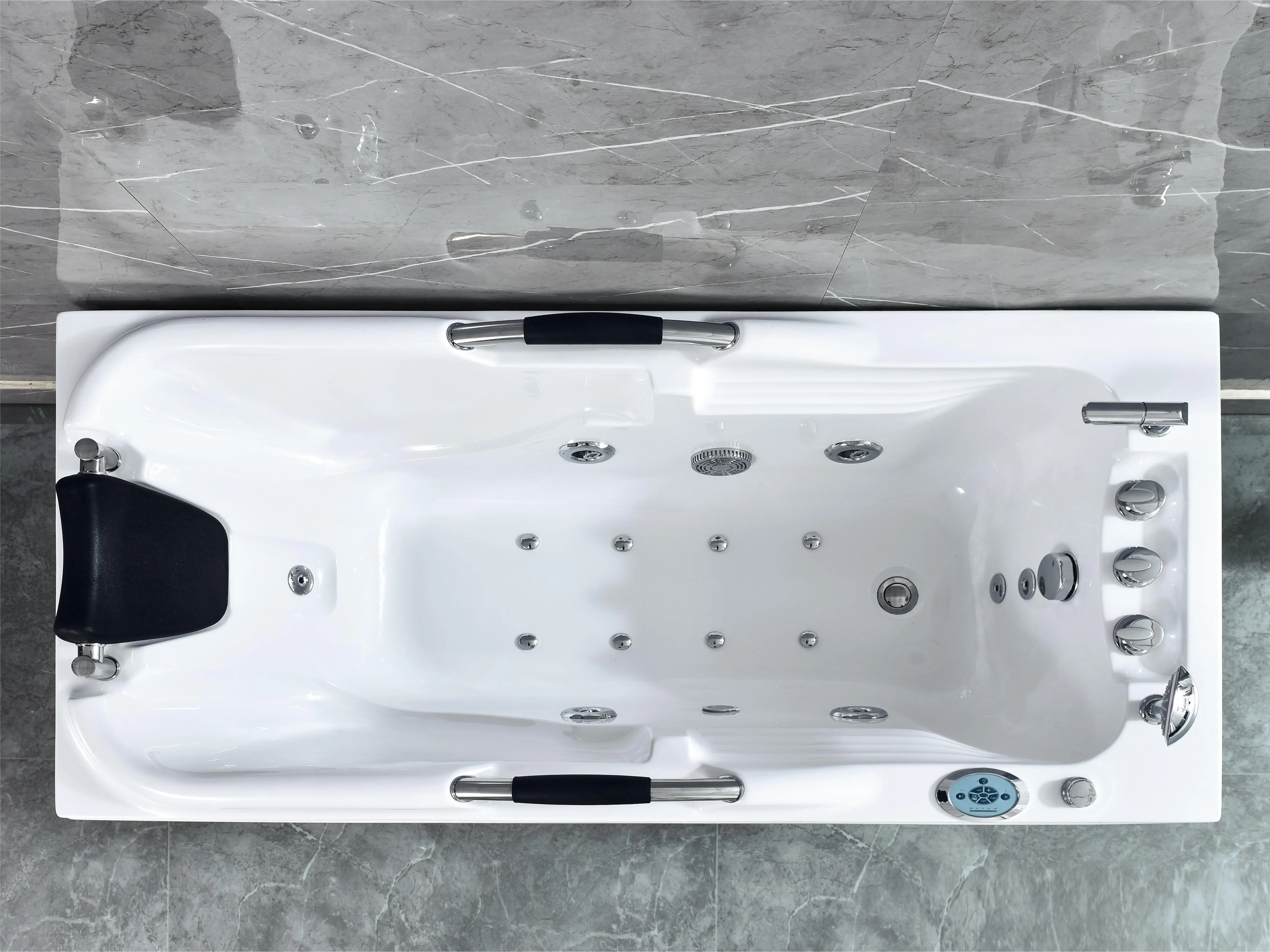 Spa Bathtub,Home Relaxing Hydrotherapy,Soaking Tub ,with Jet System Left Drain Overflow Bathtub