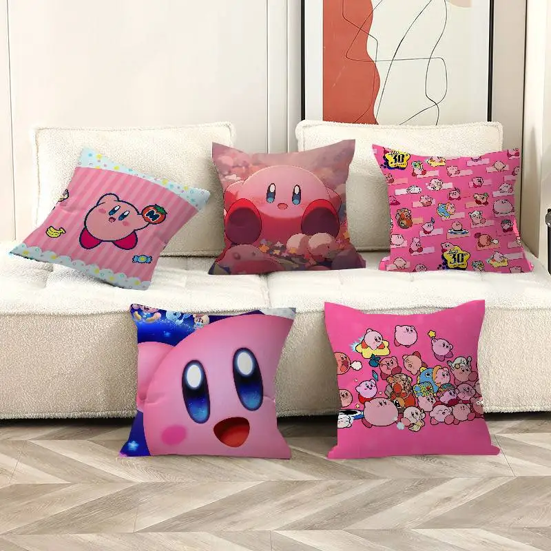 Cartoon Kirby Pillow Cushion Cover Pillowcase Living Room Sofa Home Decor Customized