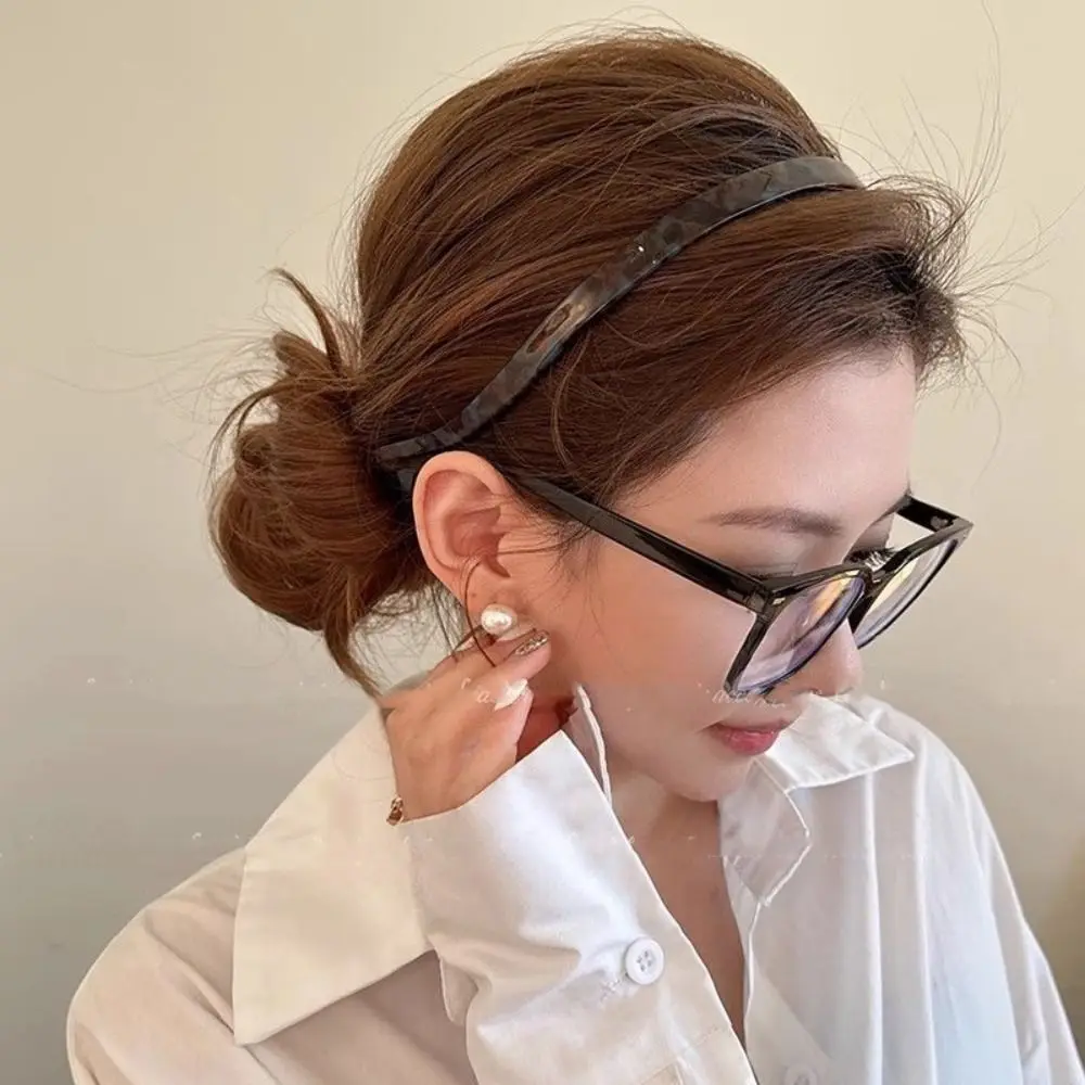 

Acetic Acid Glasses Headband Retro Thin Women Hair Hoop Acetate Hair Band Leopard Print Korean Style Headwear Girl/Women