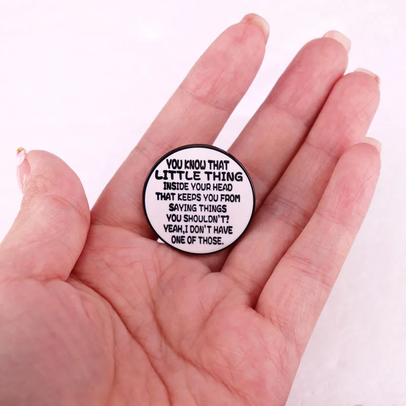 أنت تعرف الشيء الصغير داخل رأسك المينا دبوس بروش السخرية الفكاهة مجوهرات اكسسوارات