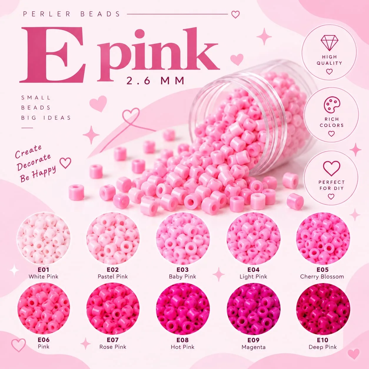 Parent-Child Craft Beads Pack – 3000pcs 2.6mm Colorful Fuse Beads, Hama & Perler Style Puzzle Beads, Great Value for Money