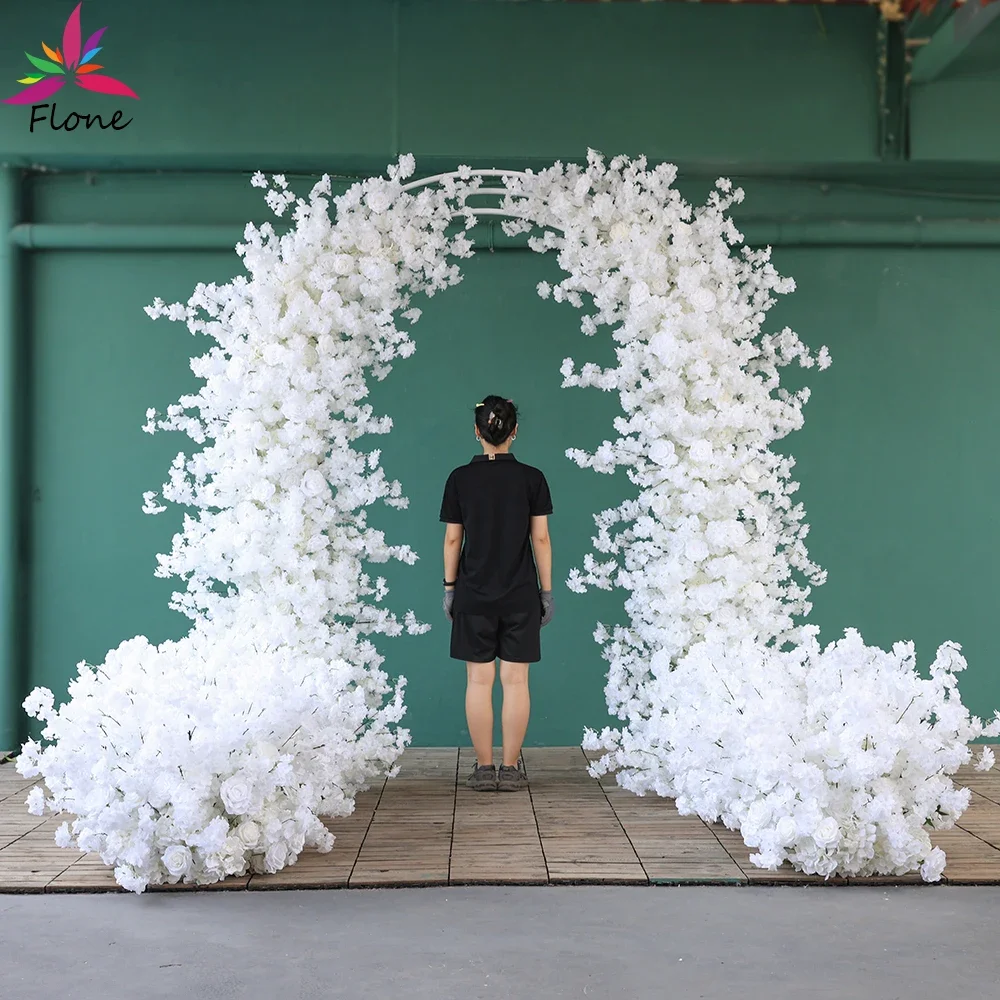 Wedding Backdrop Cherry Blossoms Artificial Flowers Arrangement Event Decoration High-end White Sztuczne Kwiaty Props HY2374