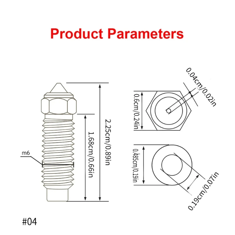 1PC ทองเหลืองและเหล็กชุบแข็งหัวฉีด 0.2 0.4 0.6 0.8 1.0 มม.สำหรับ Neptune 4Max / Neptune 4Plus 3D เครื่องพิมพ์
