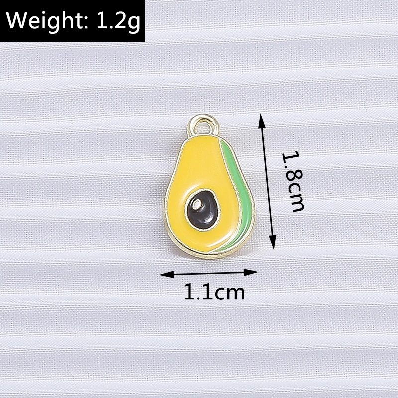 10 teile/los Mix Nette Emaille Obst Apfel Kirsche Ananas Traube Charms für Schmuck Machen Frauen Ohrringe Anhänger Halsketten Geschenke – Detail 2