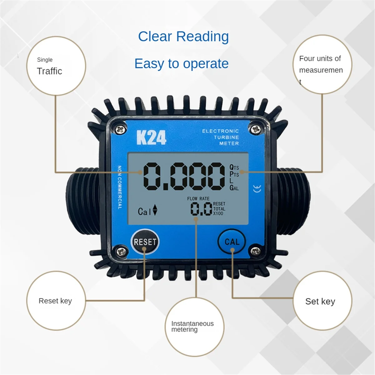 Minor Flow Digital Display Meter Gear Flow Meter Gasoline Oil Hydraulic Oil Soy Oil Water 0.1-7L/Min