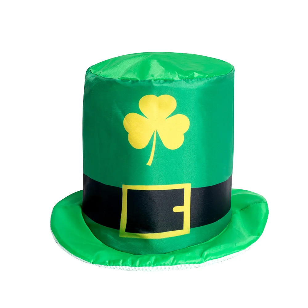 Holiday Party St. Patrick's Day Hat Fashion Irish Festival Cap Green Lucky Clover Print Headgear Carnival Designer Top Hat