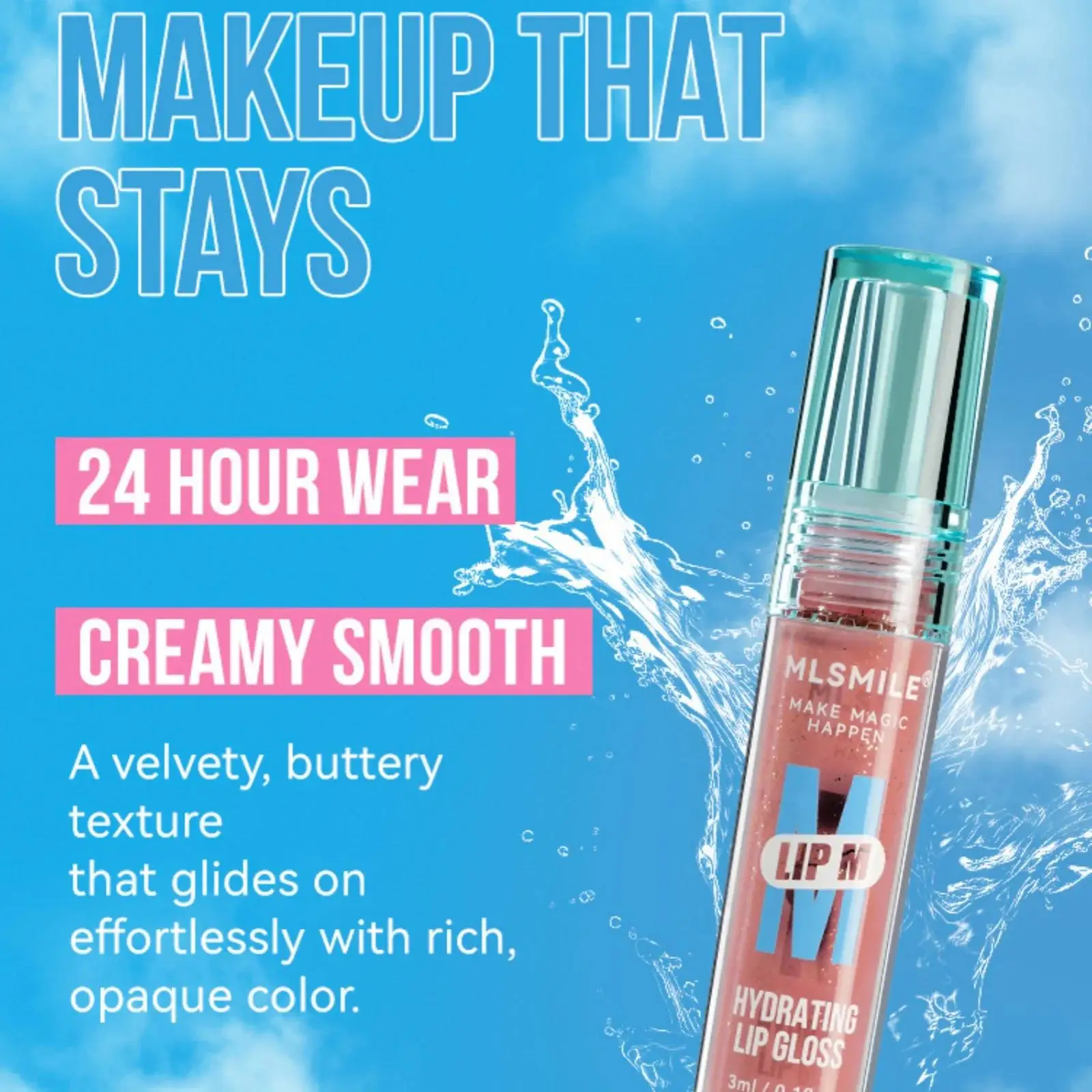 Pearl Infused Nude Lip Gloss Moisturizing Waterproof Long Lasting Glaze Non Stick Blue Bottle Formula