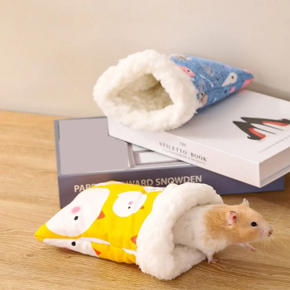 Cute Pocket Hamster Cotton Nest Chicken/Owl Warm Pocket Pet Carriers Bag Fleece/Canvas Soft Warm Hamster Bed Winter