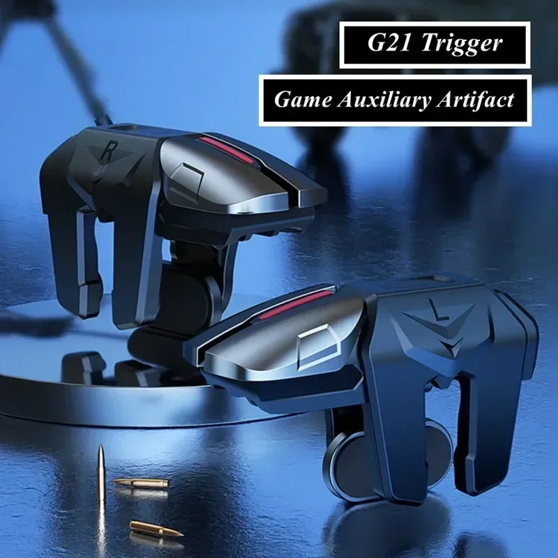G21 gatilho de jogo do telefone móvel para pubg controlador de jogos objetivo tiro l1 r1 botão chave liga para iphone android gamepad joystick