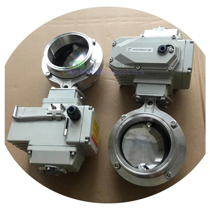 stainless steel 304 / 316L Sanitary clamp type Quick-install Electric Butterfly Valve