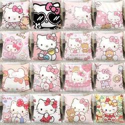 Cute cartoon Hello Kitty pillowcase girly pillowcase living room sofa cushion cover home bedroom kawaii room decoration