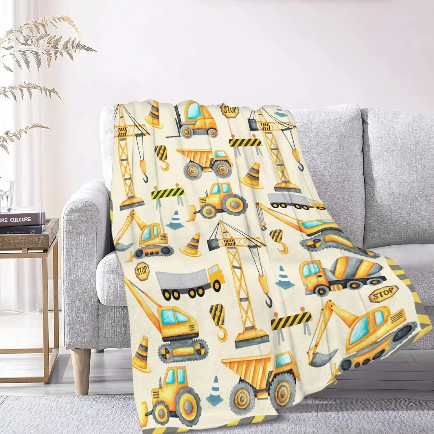 Construction Trucks blanket gift is an ultra soft, comfortable,lightweight and warm flannel children's blanket,a children's gift