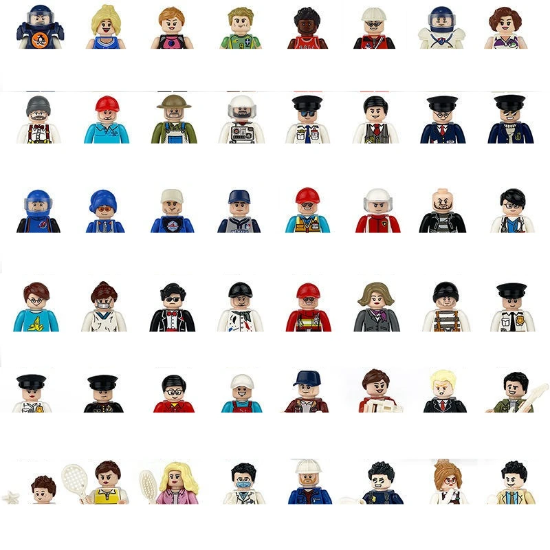 25 50 75 100 Random City Characters, Movie Characters, Workers, Police Officers, Soldiers, Ninjas, Building Blocks, Toys, Gifts