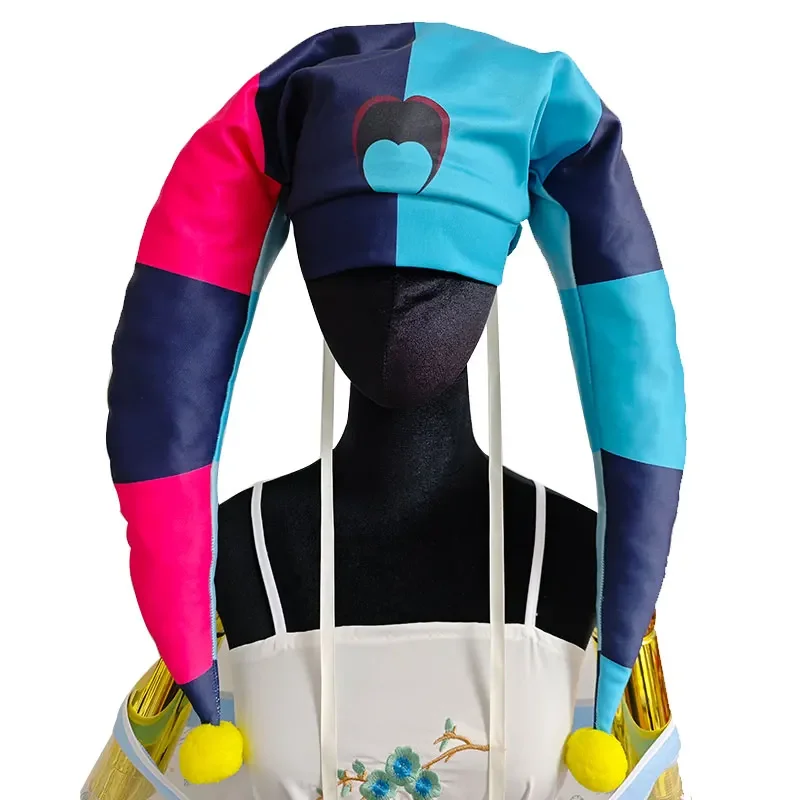 أنيمي فيزارولي تأثيري حلي عيد الميلاد Helluvain قبعة بوس هالوين يتوهم مهرج البدلة Fezz الذيل كرنفال ملابس الحفلات مجموعة