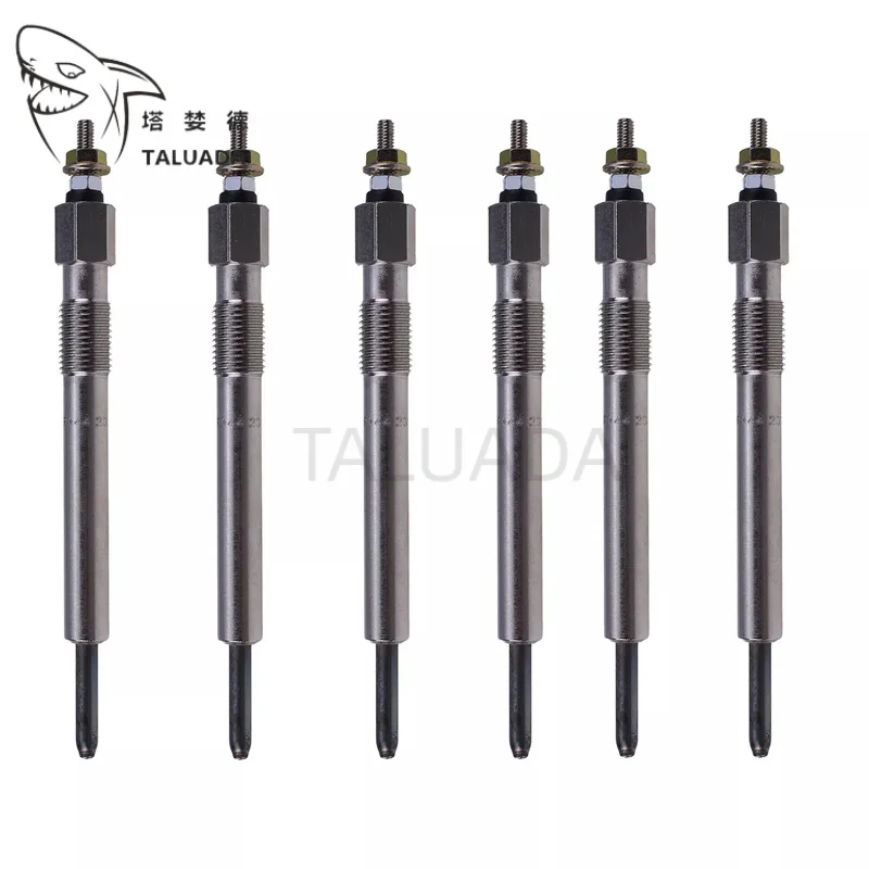 6PCS For Isuzu Doosan Daewoo DB58 DH130-2 Glow Plug 12V 24V Excavator