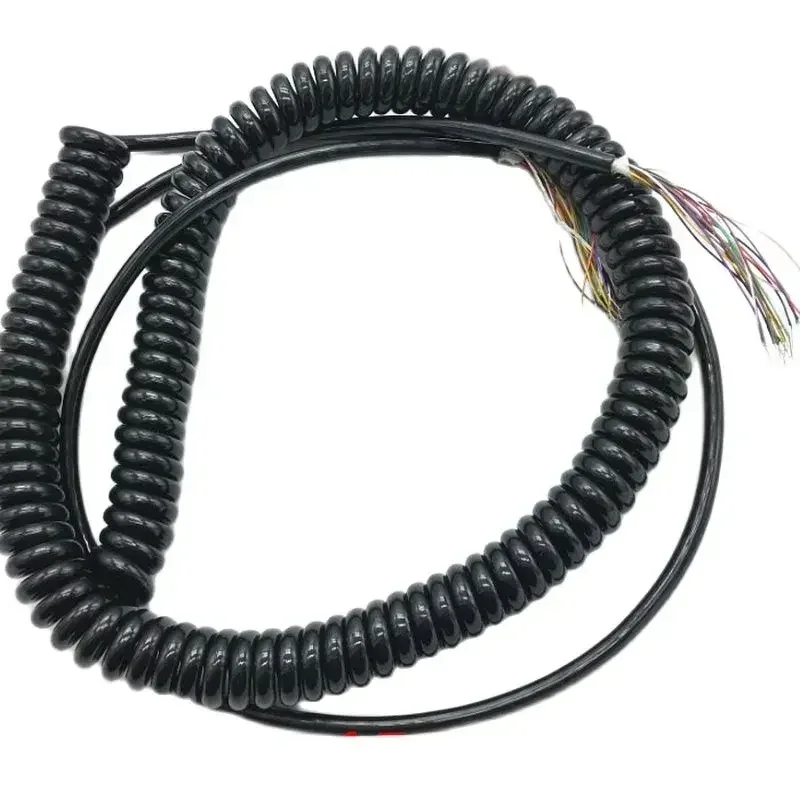 Wholesale 12 15 16 17 18 19 21 26 Cores Spring Spiral Cable Coiled Cable for CNC Handheld Encoder Manual Pulse Generator MPG