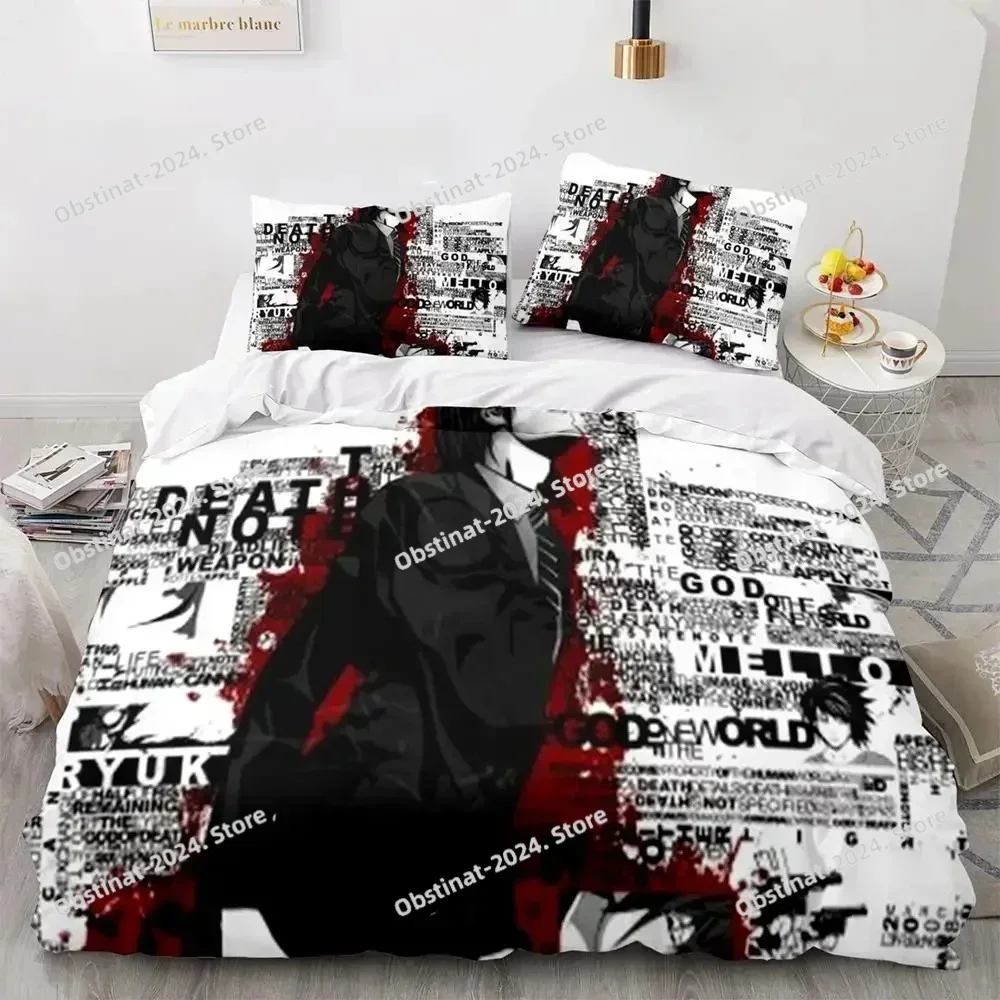 Death Note Bedding Set Single Twin Full Queen King Size Bed Set Adult Kids Bedroom Duvet cover Sets 3D Print Anime Death Note