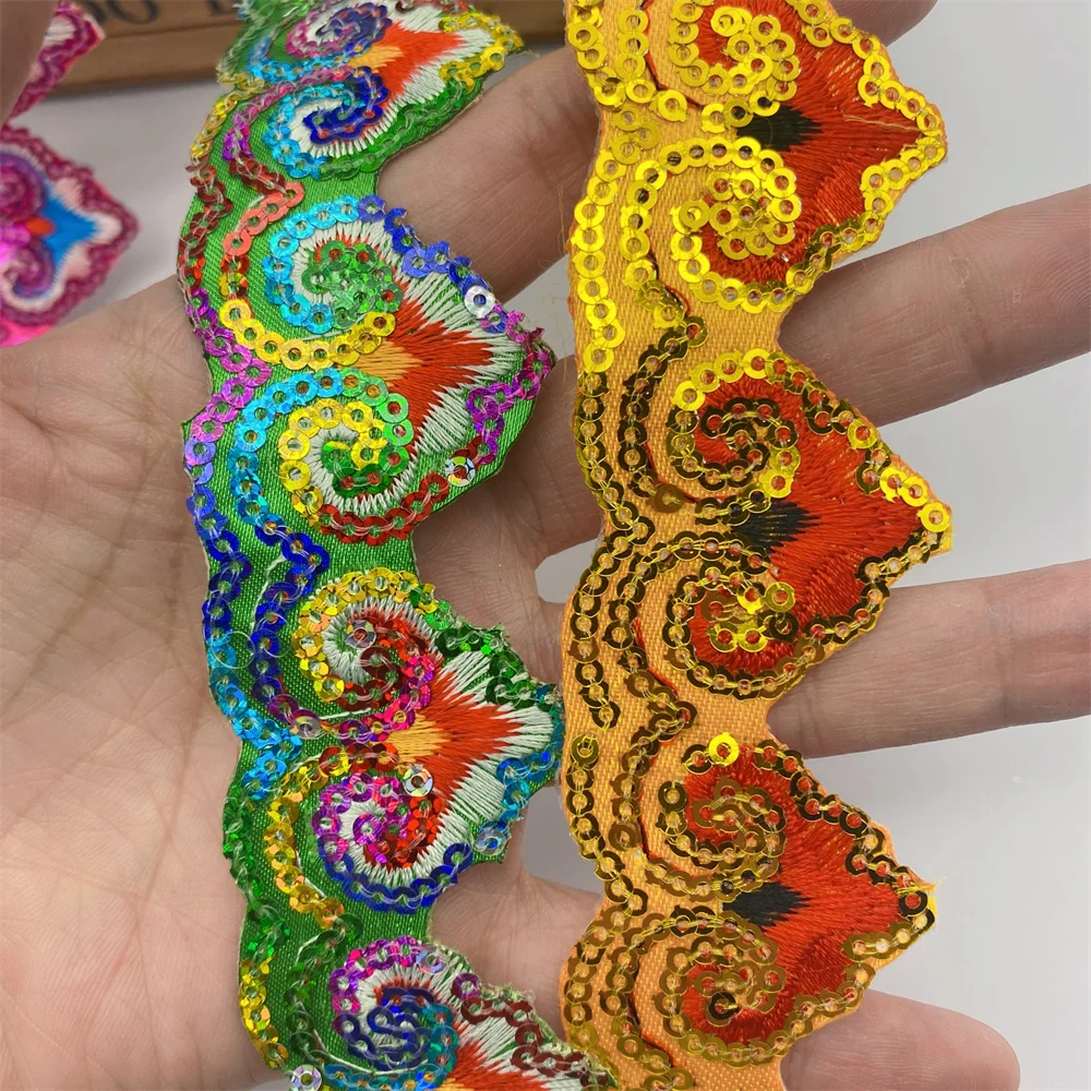 10yards Many colors  Embroidery Iron on Lace Trim Patches for Women\'s men\'s clothes DIY