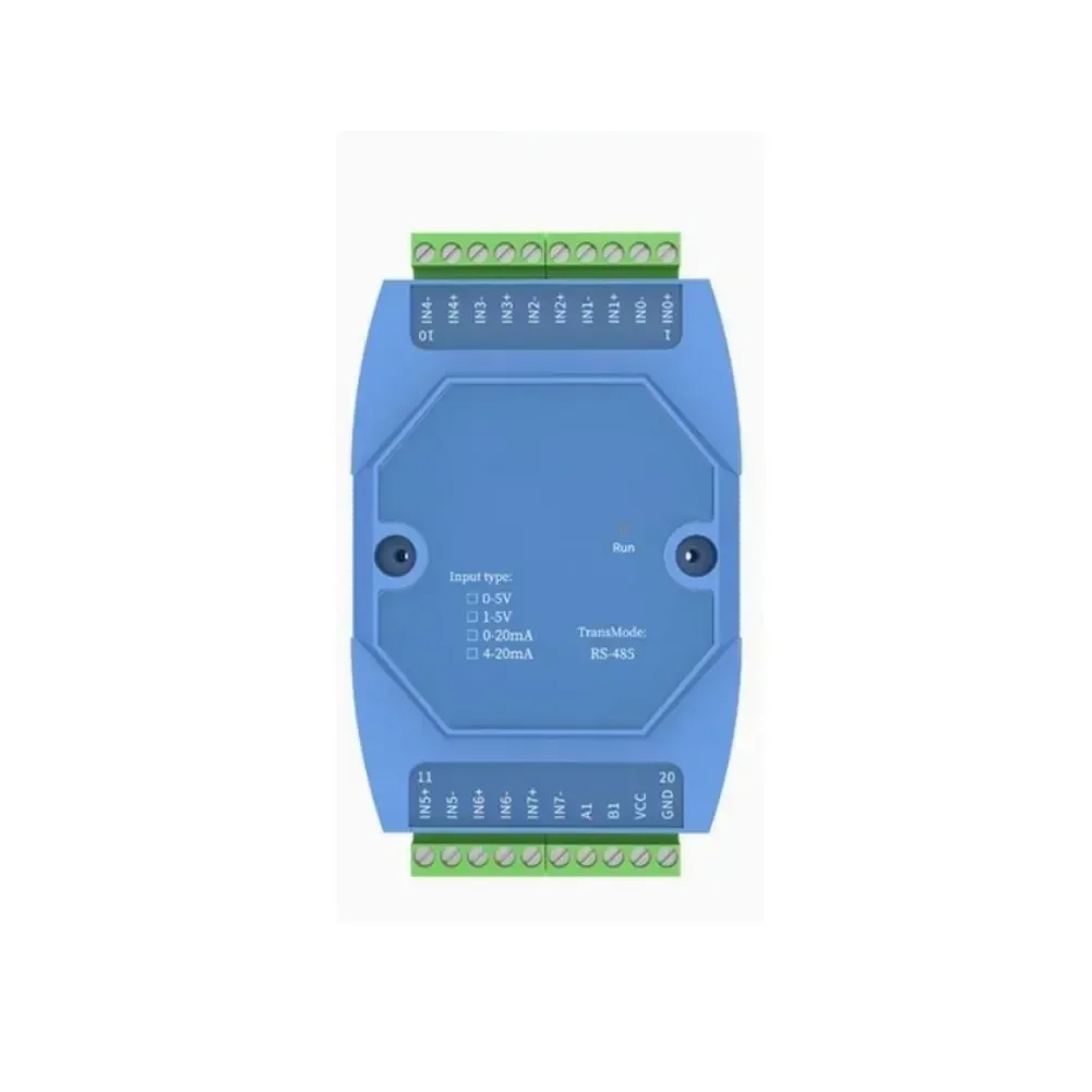 

Компактный 8-канальный модуль аналогового сигнала преобразует сигналы 420 мА и 05 В в RS485 для автоматизации и промышленного использования.