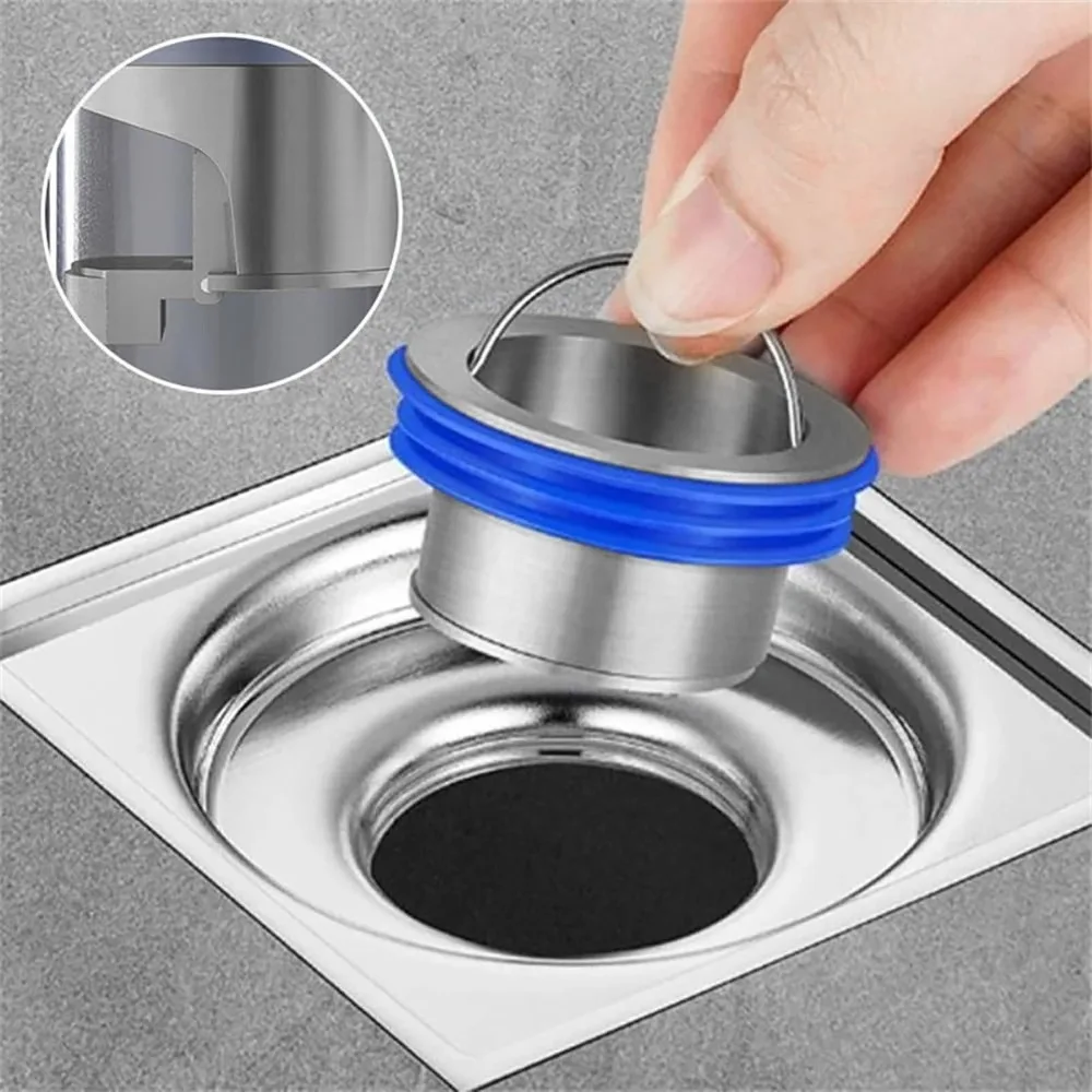 2 Pack Brass Floor Drain Sewer Core Anti Slip Design Odor Proof Drain Stopper Deodorizing Core One Way Valve Rapid Drainage