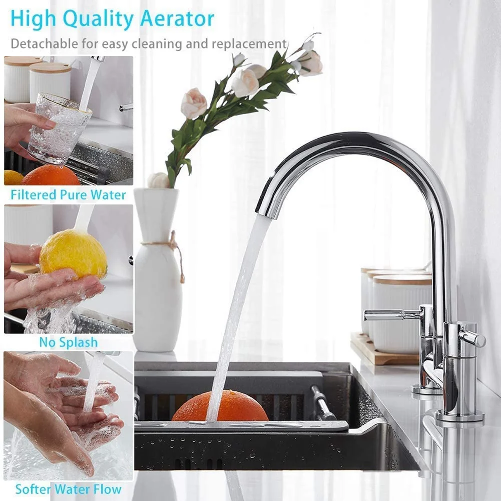 A98E-Kitchen Sink Mixer Tap,2 Hole Kitchen Mixer Tap,Dual Lever Bridge Faucet ,180Mm Centres Deck Mounted,1/4 Turn,Swivel