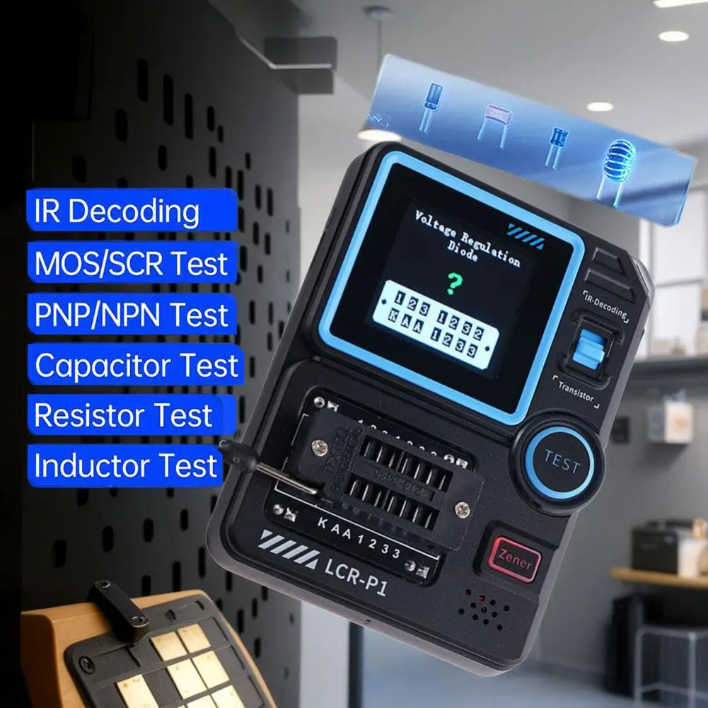 Probador de transistores LCR-P1, triodo de diodo, resistencia de capacitancia JFET, medidor LCR multifunción IGBT, probador MOSFET V6G3