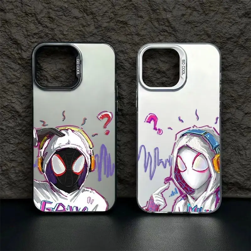 

Cute Anime Peripheral Spider-Man Phone Case Protective Cover for Apple IPhone 16 15 14 13 12 Pro Max Plus Color Phone Case Gift