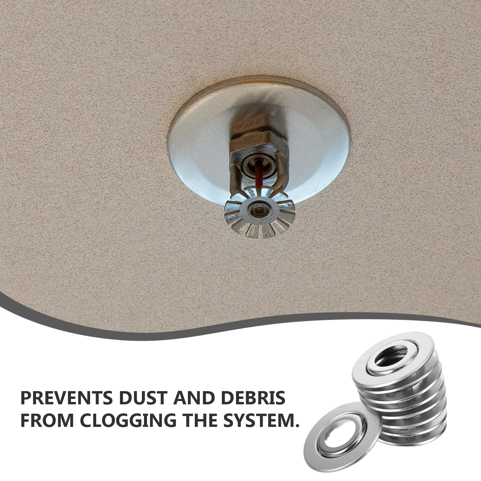 10 قطعة غطاء رش الحريق القرص المزدوج الفولاذ المقاوم للصدأ شفة جدارية قابلة للتوسيع لاستبدال شعار حماية السقف #3