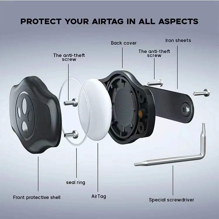 Eayburst Airtag Hundehalsbandhalter für Apple AirTag, langlebige, wasserdichte Airtags-Hülle für Hunde und Katzen, passend für Haustierhalsbänder in allen Breiten – Detail 3