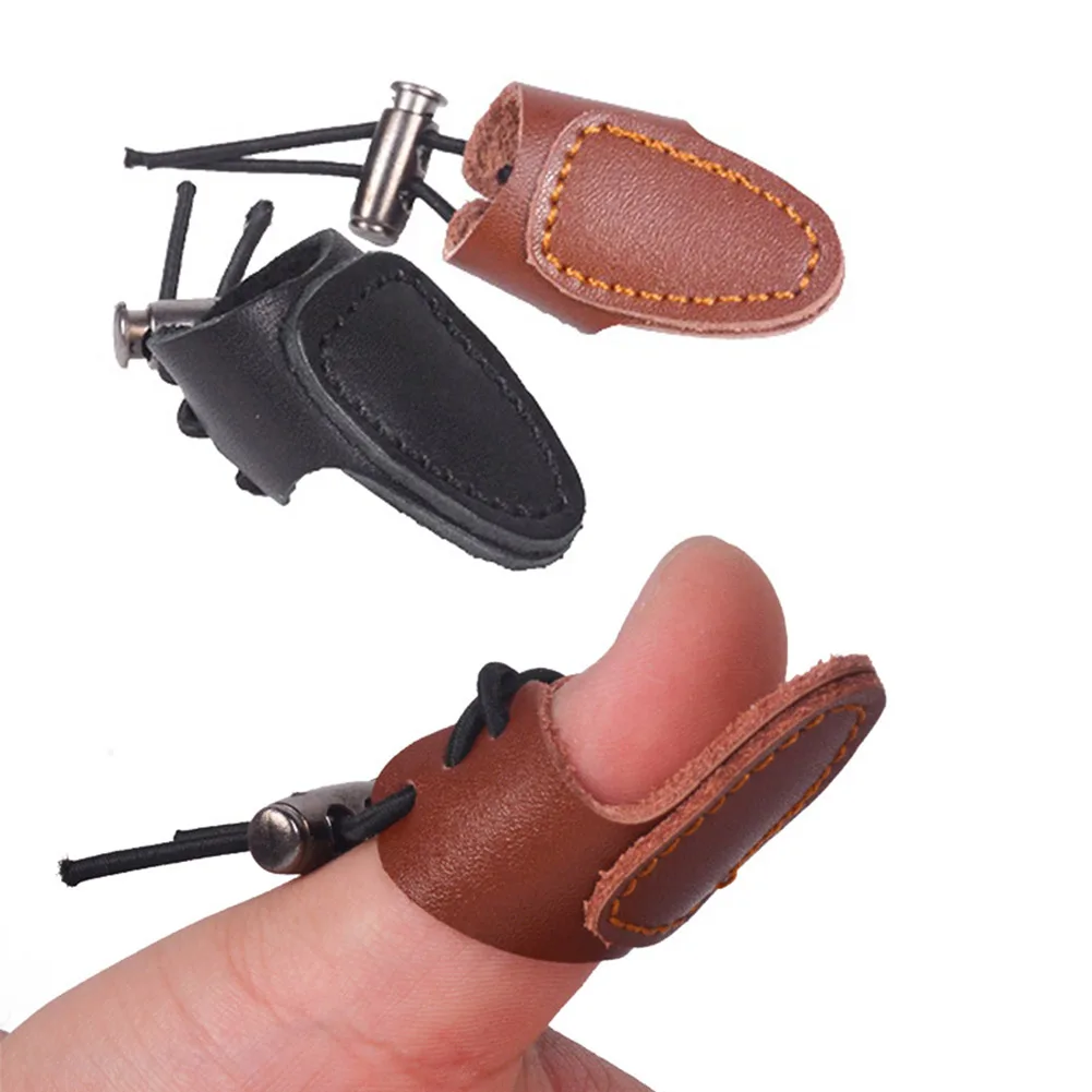 قوس منحني السهم إصبع تلميح حامي استبدال لينة جلد البقر الرماية الإبهام الدائري تبويب الصيد الملحقات