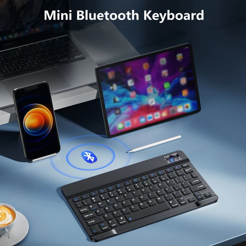 Keyboard Wireless Bluetooth 2.4G Russian/English Keycaps Mouse Combo USB C Receiver For MacBook iPad PC Tablet Rechargeable