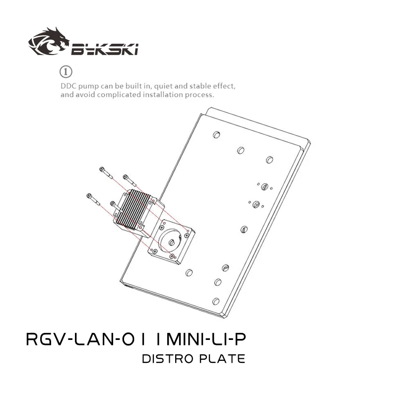 BYKSKI RGV-LAN-O11MINI-LI-P Acrylic Distribution Plates Board Use for LIAN LI O11MINI Combo DDC Pump with Addressable LED