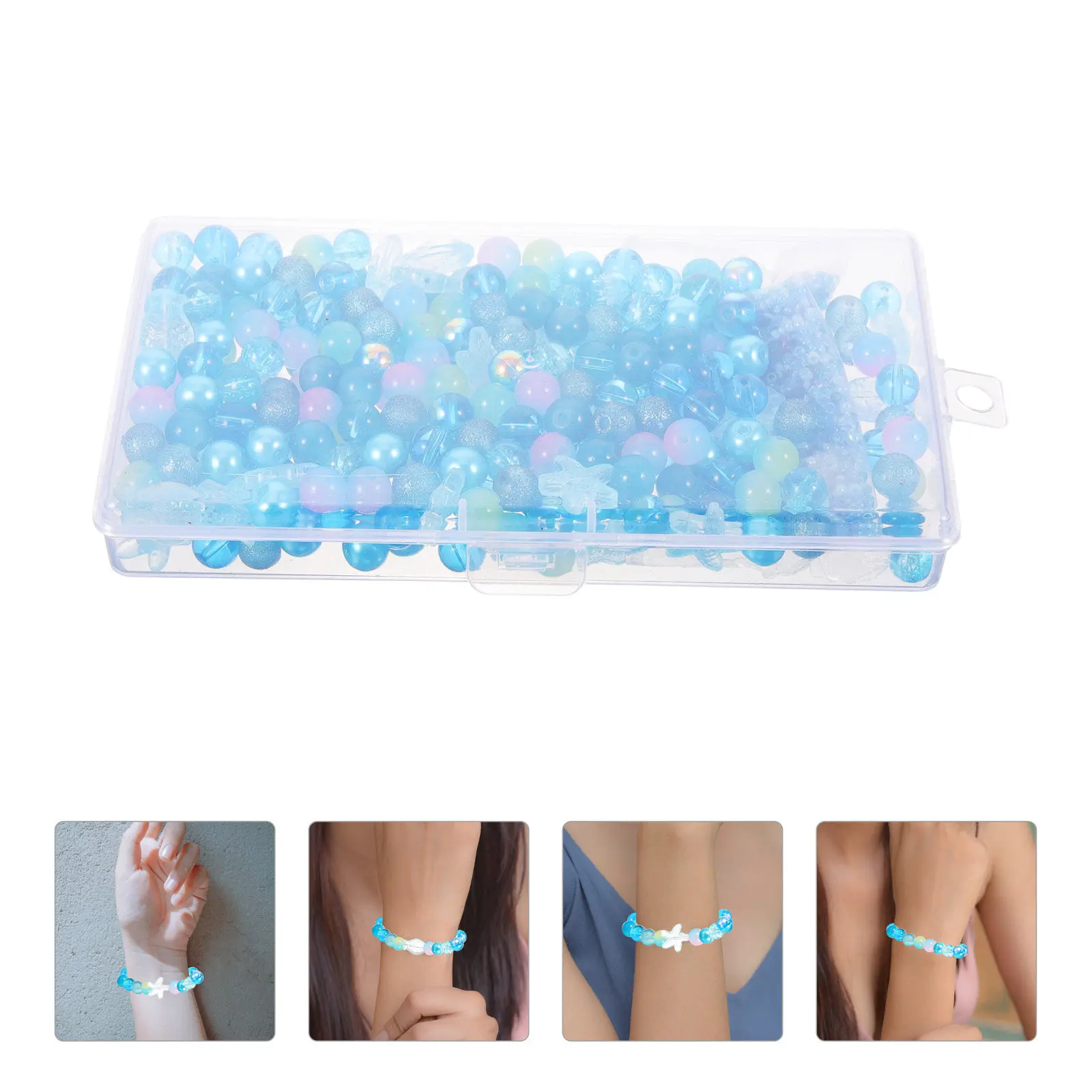 

1 Box Multi-Use Ocean Inspired Beads Jewelry DIY Supplies Decorative Craft Beads for Bracelets Hair Rope and Gifts