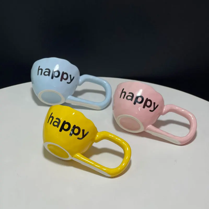 Happy and Gift words Ceramics Mugs coffee mug Milk Tea office Cups Drinkware the Best birthday Gift