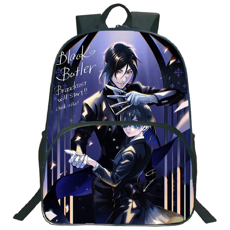 حقيبة ظهر جديدة سوداء مطبوعة للأطفال مقاومة للماء حقائب مدرسية للطلاب للبنين والبنات حقيبة كتب أنيمي للأطفال حقيبة ظهر لتقويم العظام