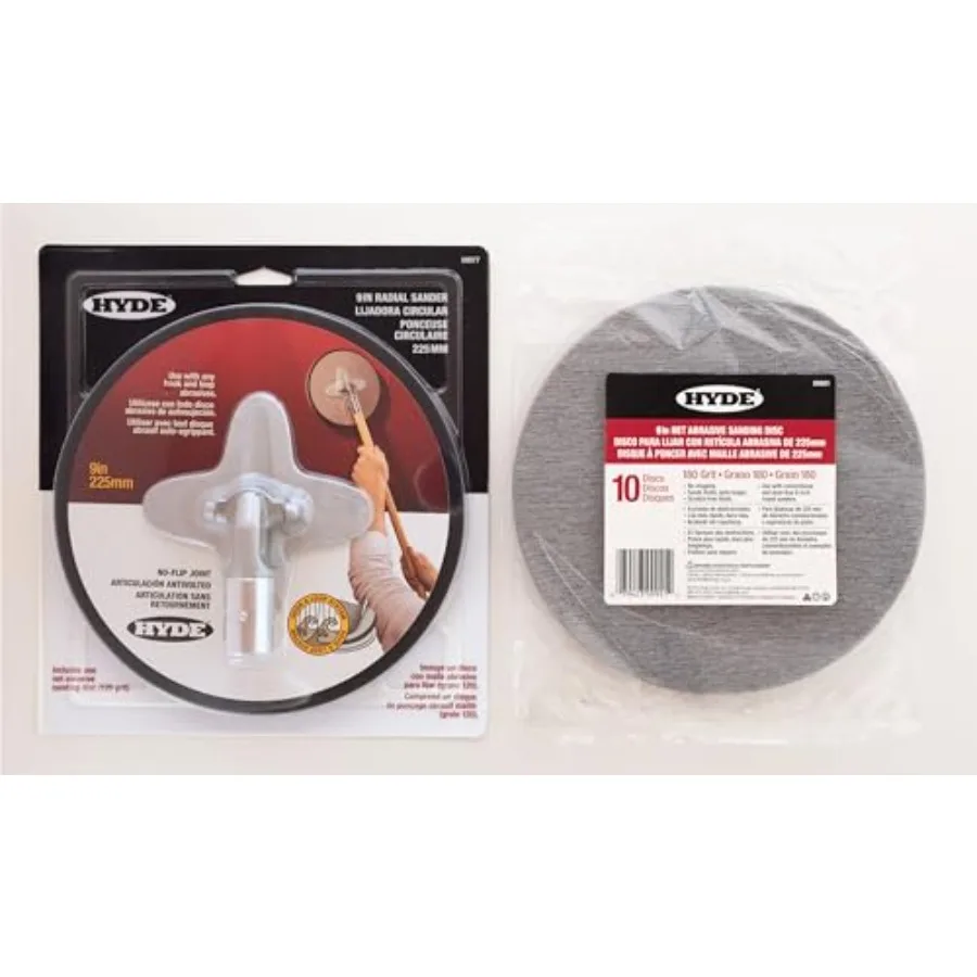 

09802 9-Inch Radial Sander Kit Includes 1 Sanding Sheet + (10) - Sanding Discs Drywall Sanding Tool with Pivoting Head