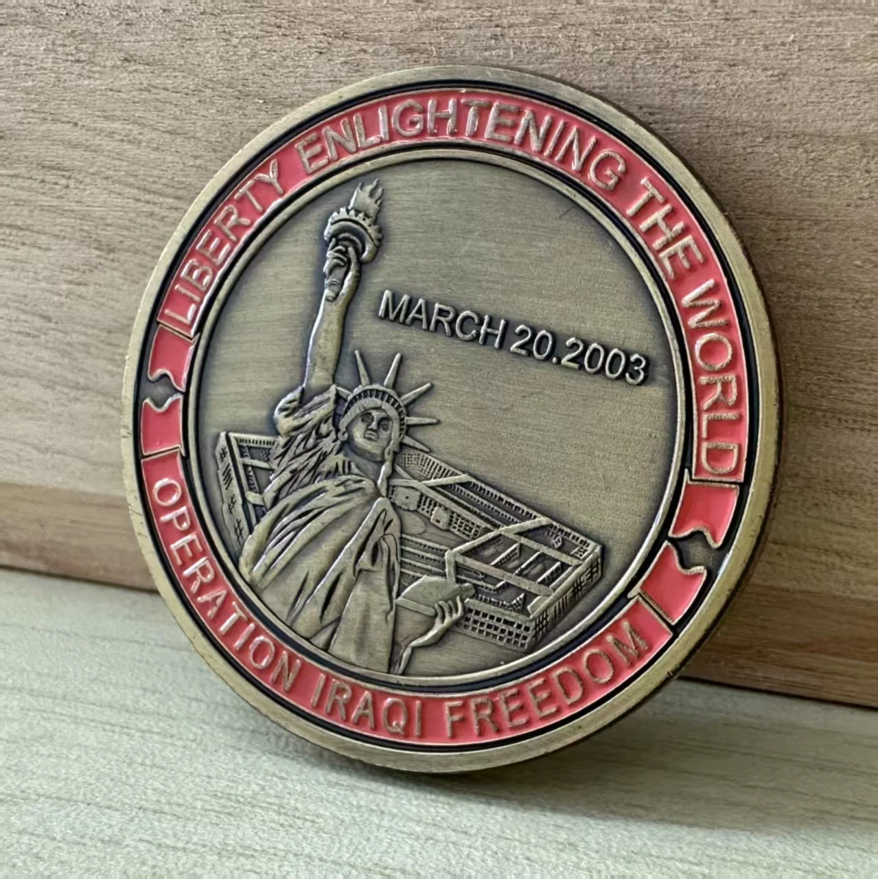 

Bronze US Operation Iraqi Freedom Commemorative Coin Liberty Enlightening The World Military Challenge Coin Collectible Souvenir