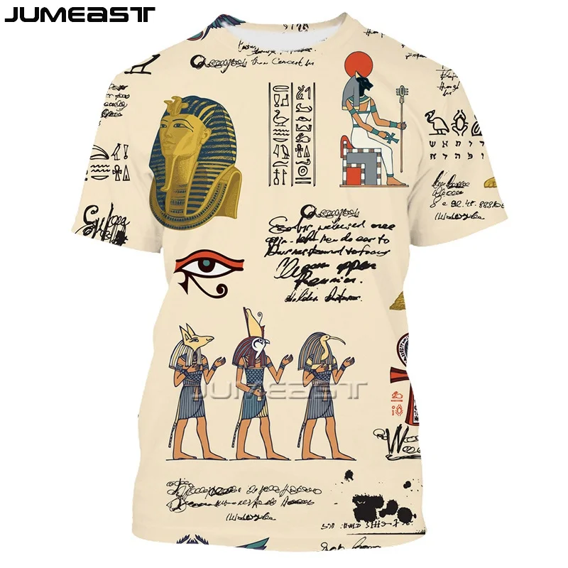 Men 3D Ancient Egyptian Statues Graphic T Shirt Vintag Streetwear Short Sleeve Tops Ancient Egyptian Print Gods Of Horus Clothes