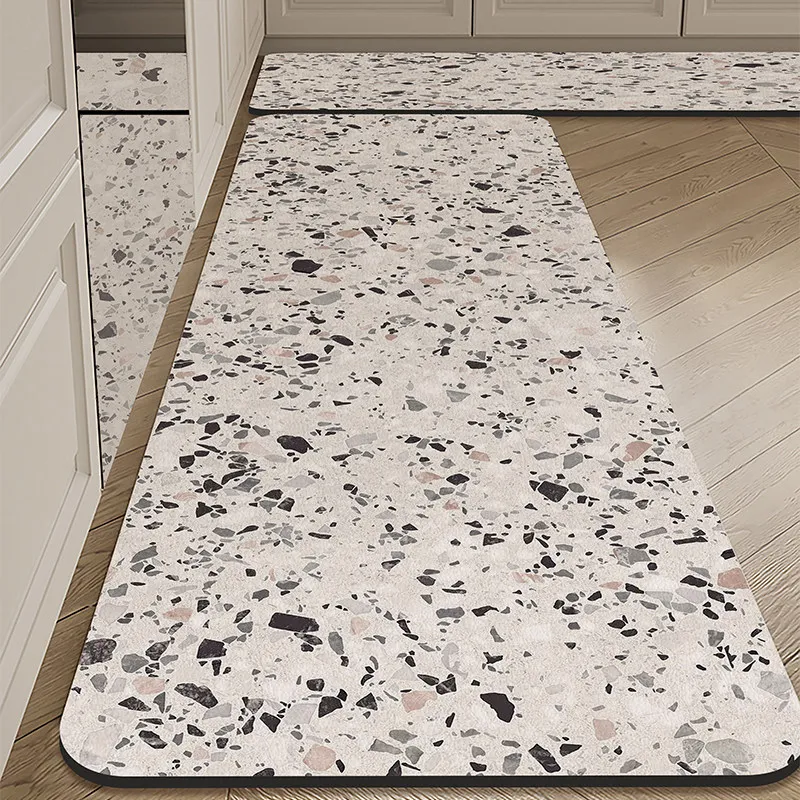 VIKAMA 1/2-Piece Set Modern Minimalist Quick-Dry, Machine-Washable Bathroom, Kitchen, and Laundry Room Rugs for Home Decor