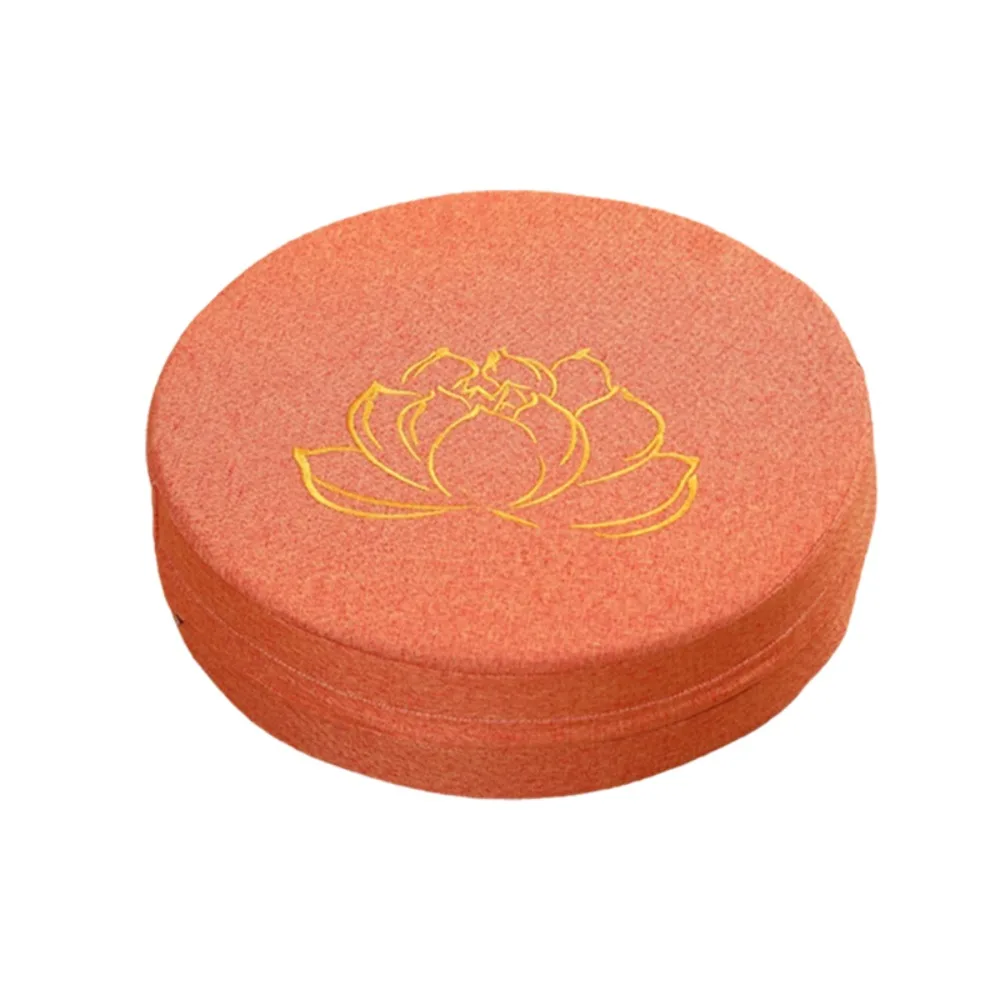 

Practical Japanese-style Yoga Meditation Cushion Embroidered Lotus Thickened Tatami Mat Round Removable Backrest Pillow Tea Room