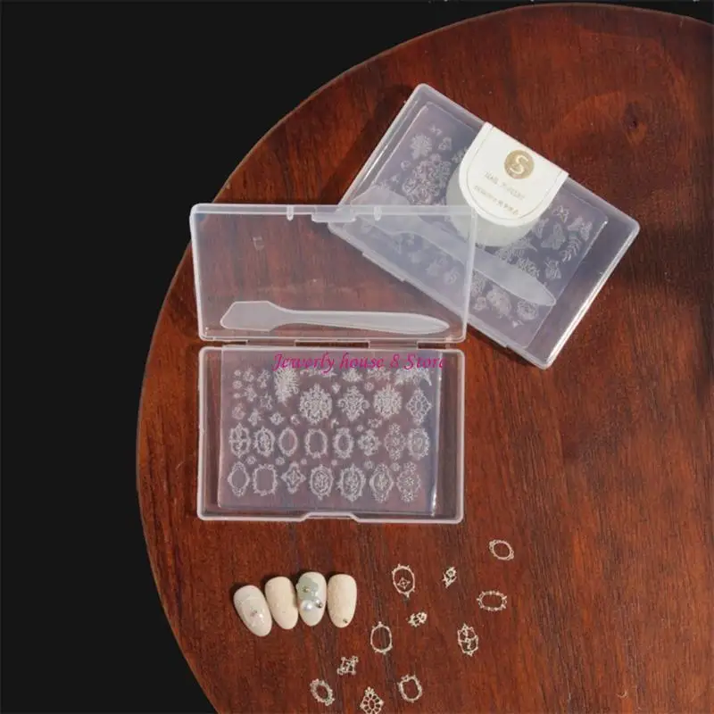 Embossed Silicone Mold Art Handy Template Carving Sticker Stencil Tools