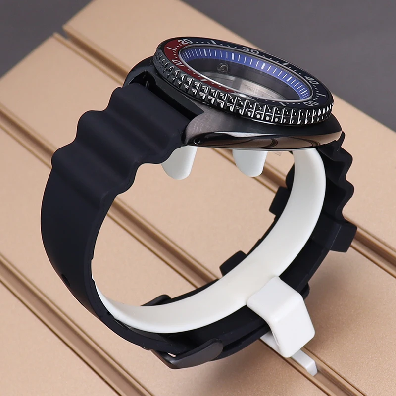 45mm nh36 Cassa dell'orologio cinturino in gomma vetro zaffiro per Seiko NH35 NH36 NH34 4R36 movimento quadrante da 28,5 mm per SKX Abalone modificato