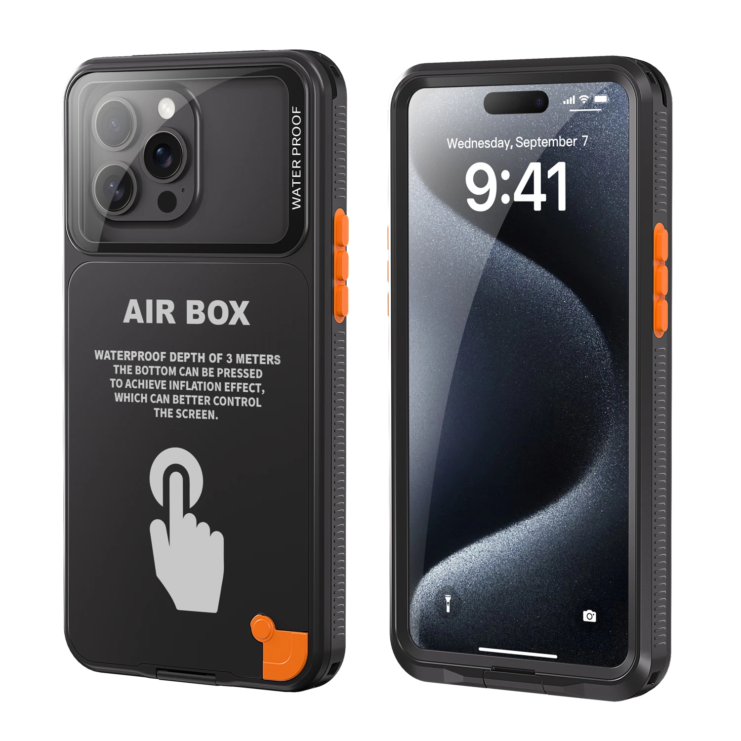 Waterproof Air Box Phone Case For iPhone 15 Pro Max 14 Plus 13 12 Underwater Taking Dustproof Swimming Professional Diving Cases