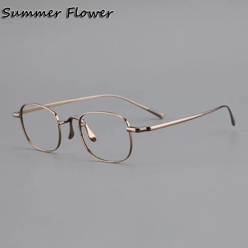 Classic Design Women Glasses Frames Men Top End Pure Titanium Light Weight Eyewear for High Prescription Lenses Eyeglasses Gafas